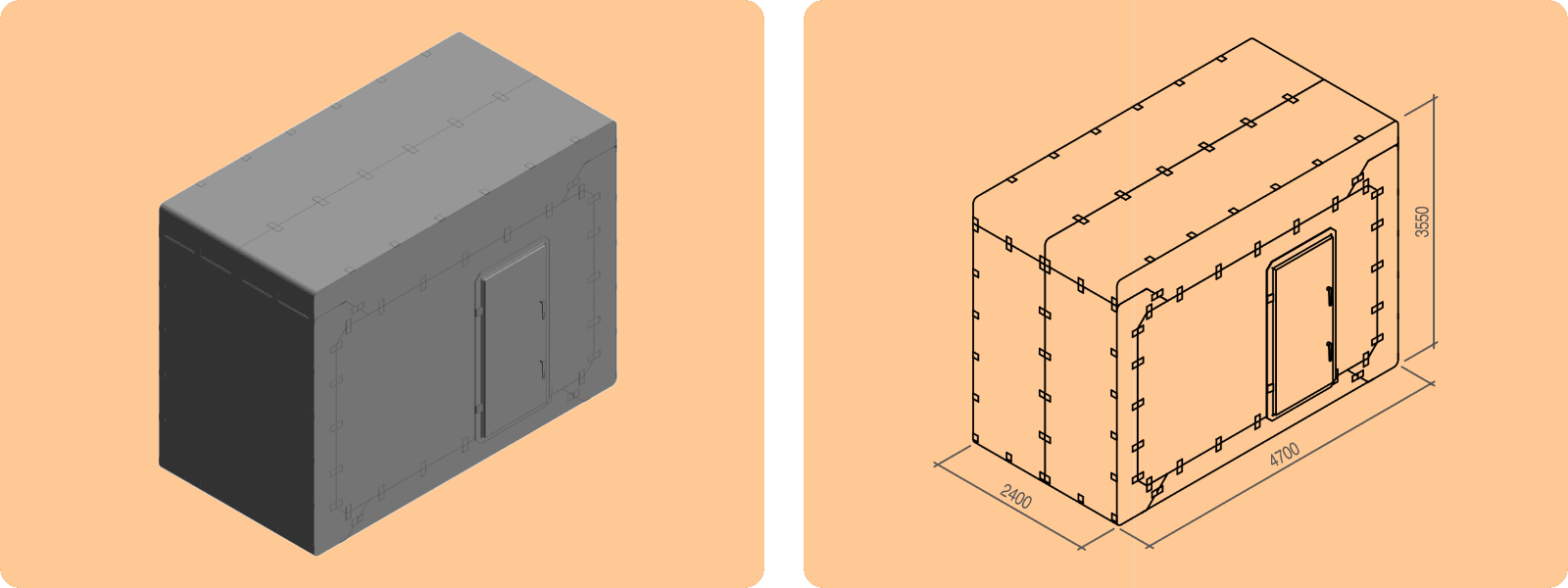 Certified modular shelter ARCA SPACE 4.0 · 12 persons - Shahed-resistant